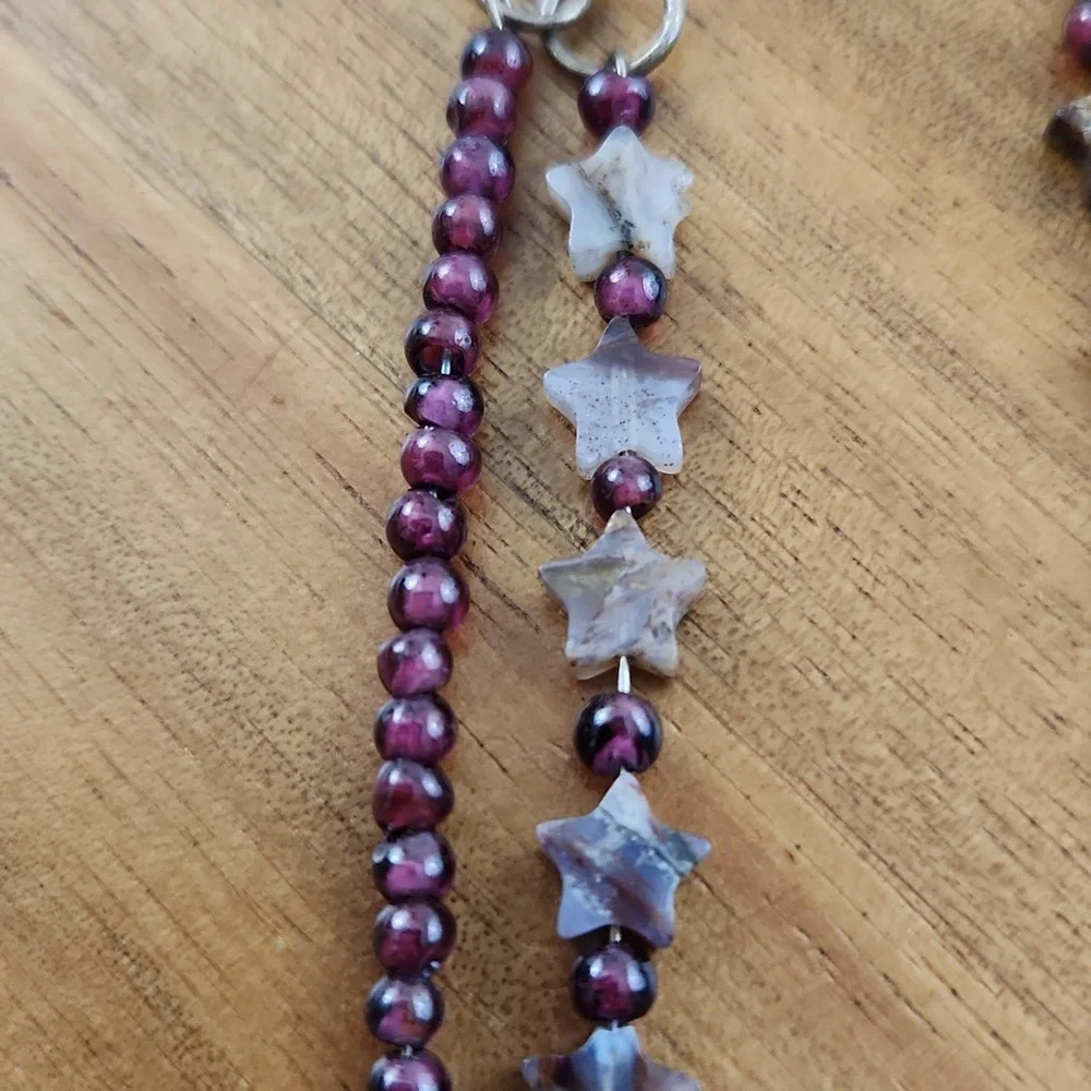 Purple stone drop earrings - Picture 6 of 6